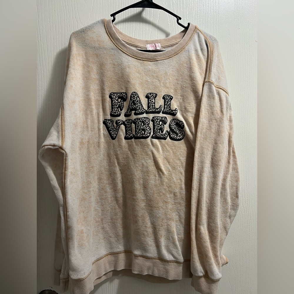 Pink Lily Beige Fall Vibes Sweater
